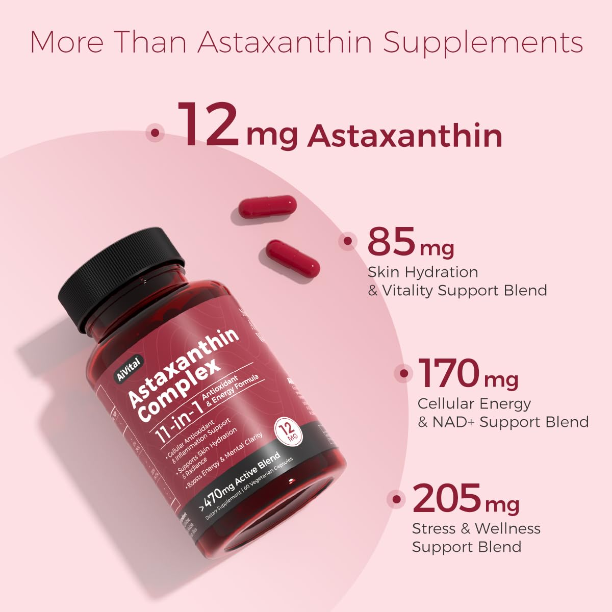AiVital Astaxanthin: capsules faciles à avaler pour une routine quotidienne