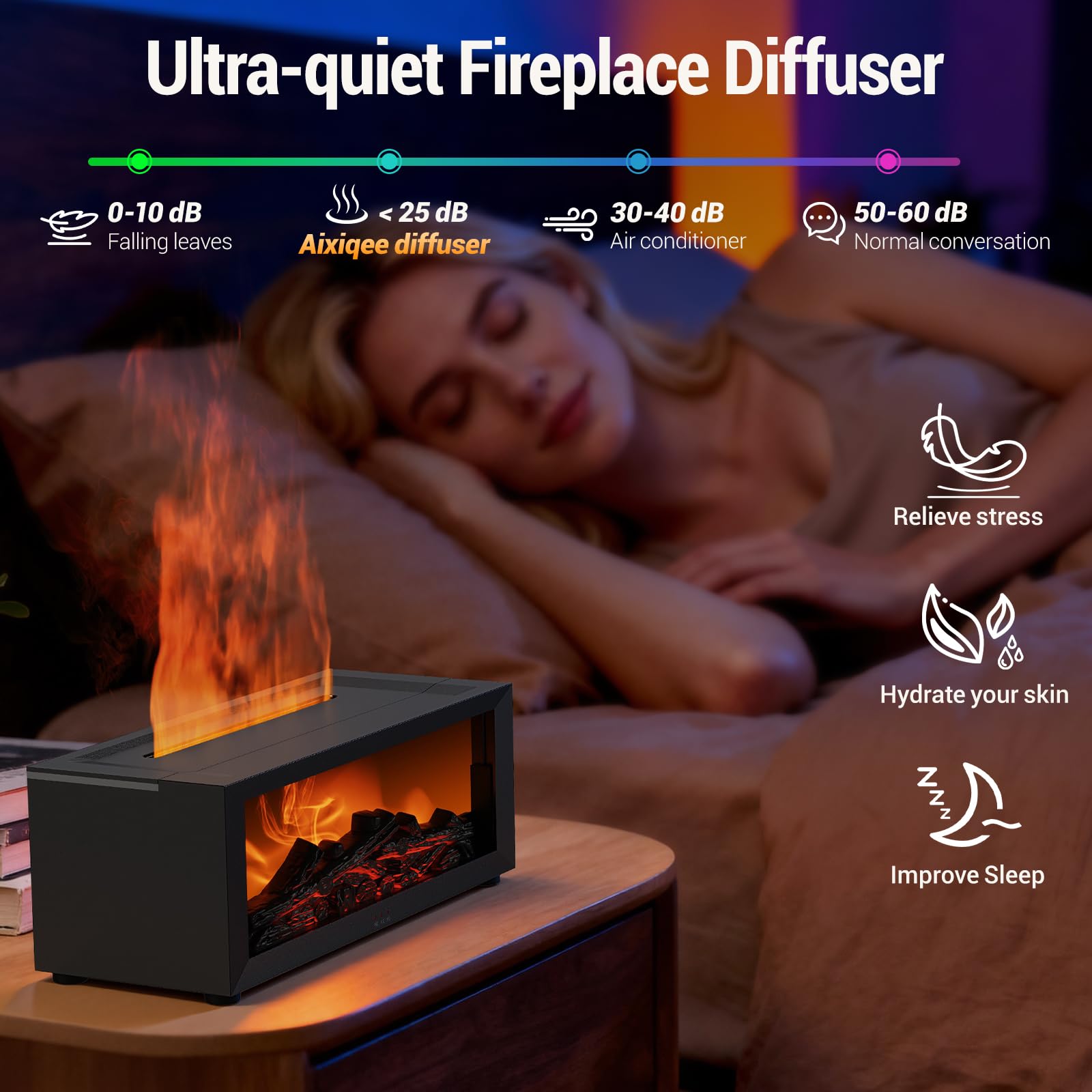 Aixiqee diffuseur, aromathérapie relaxante pour détente à domicile.