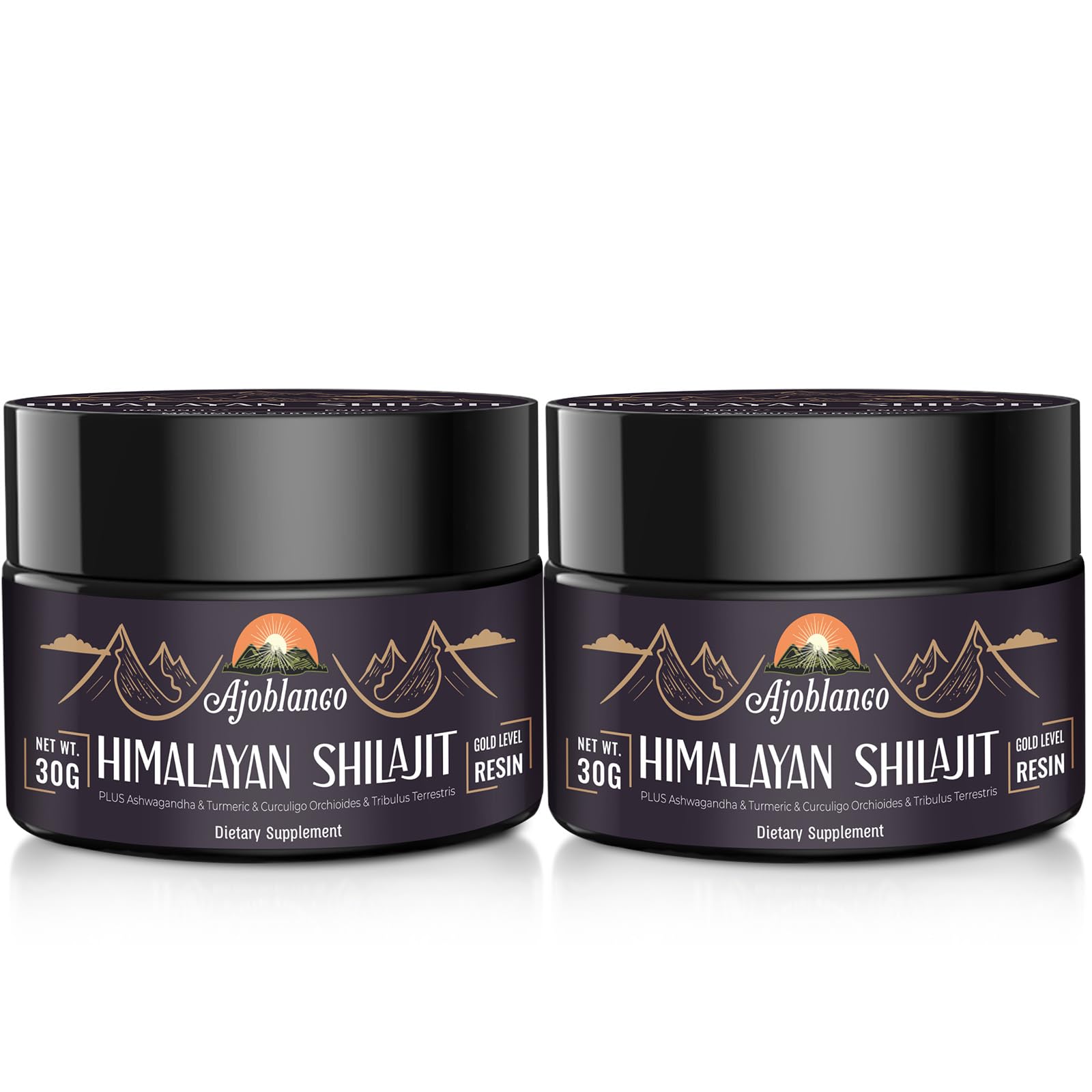 Ajoblanco Résine Shilajit, bouteille Himalaya; énergie quotidienne potentielle.