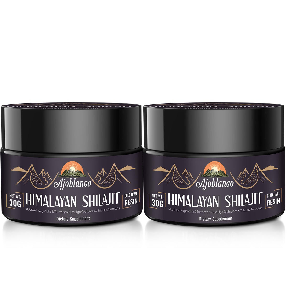 Ajoblanco Résine Shilajit, bouteille Himalaya; énergie quotidienne potentielle.
