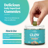 Saveur fraise-citron des gommes Akasha Sea Moss Glow.