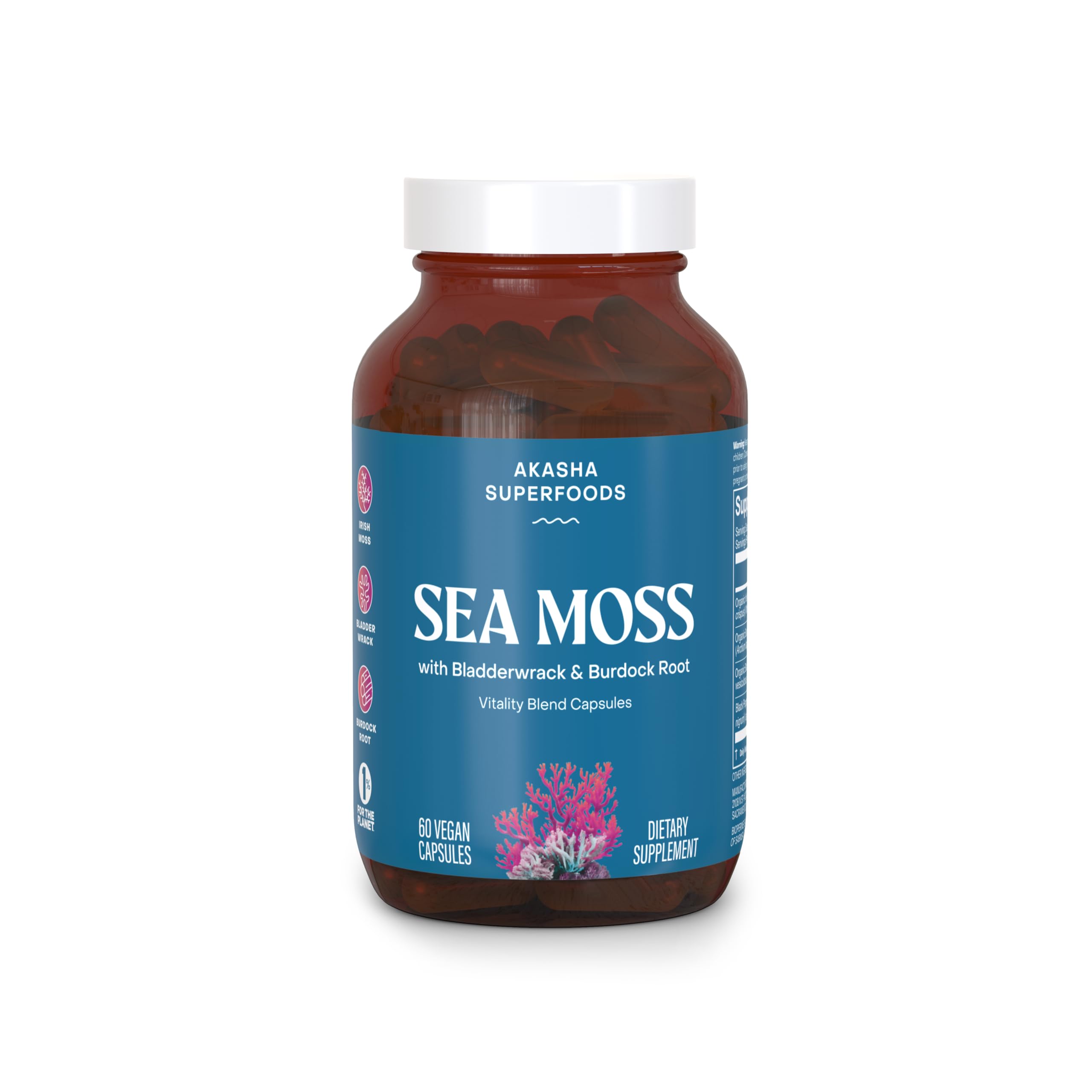 Boîte Akasha Superfoods Sea Moss Capsules prête à intégrer votre routine bien-être.