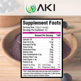 Poudre fine d’acaï AKI Organic à ajouter dans jus et smoothies.