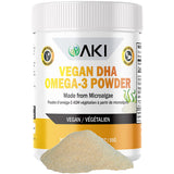 AKI ORGANIC Poudre DHA Microalgue dans la bouteille, soutient cœur et cerveau.