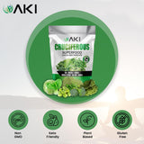 AKI ORGANIC Bouteille poudre vert: intégration facile dans les boissons