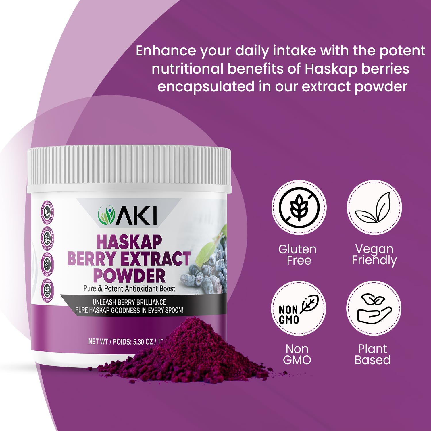 Pouvoir des antioxydants AKI ORGANIC Haskap Extract pour les défenses naturelles.
