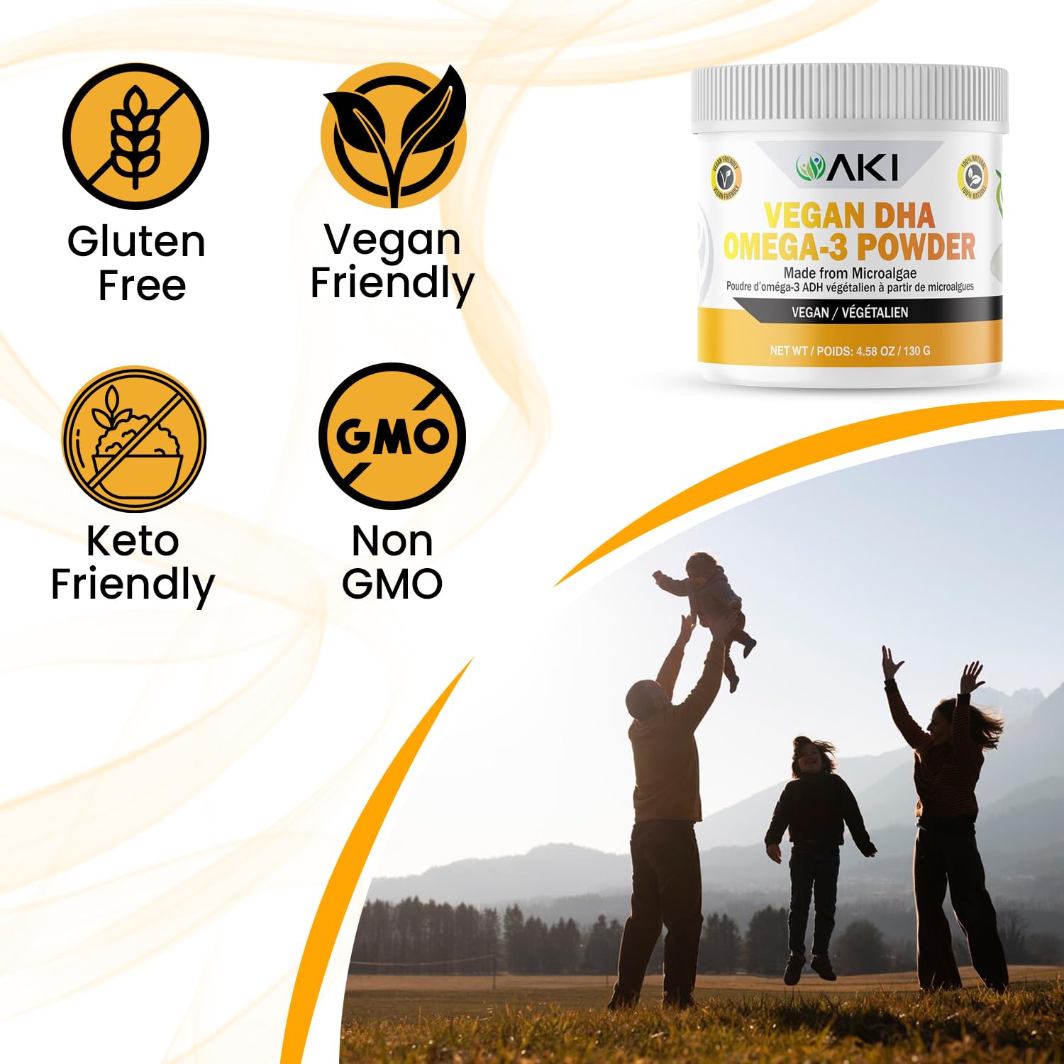 AKI ORGANIC microalgues DHA, source alternative durable d'Omega-3