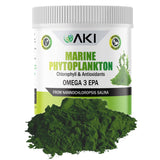 AKI ORGANIC Marine phytoplancton en poudre dans bouteille, Omega-3 végétal.