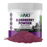 AKI Organic poudre de sureau noir pour smoothie velouté et nutritif.