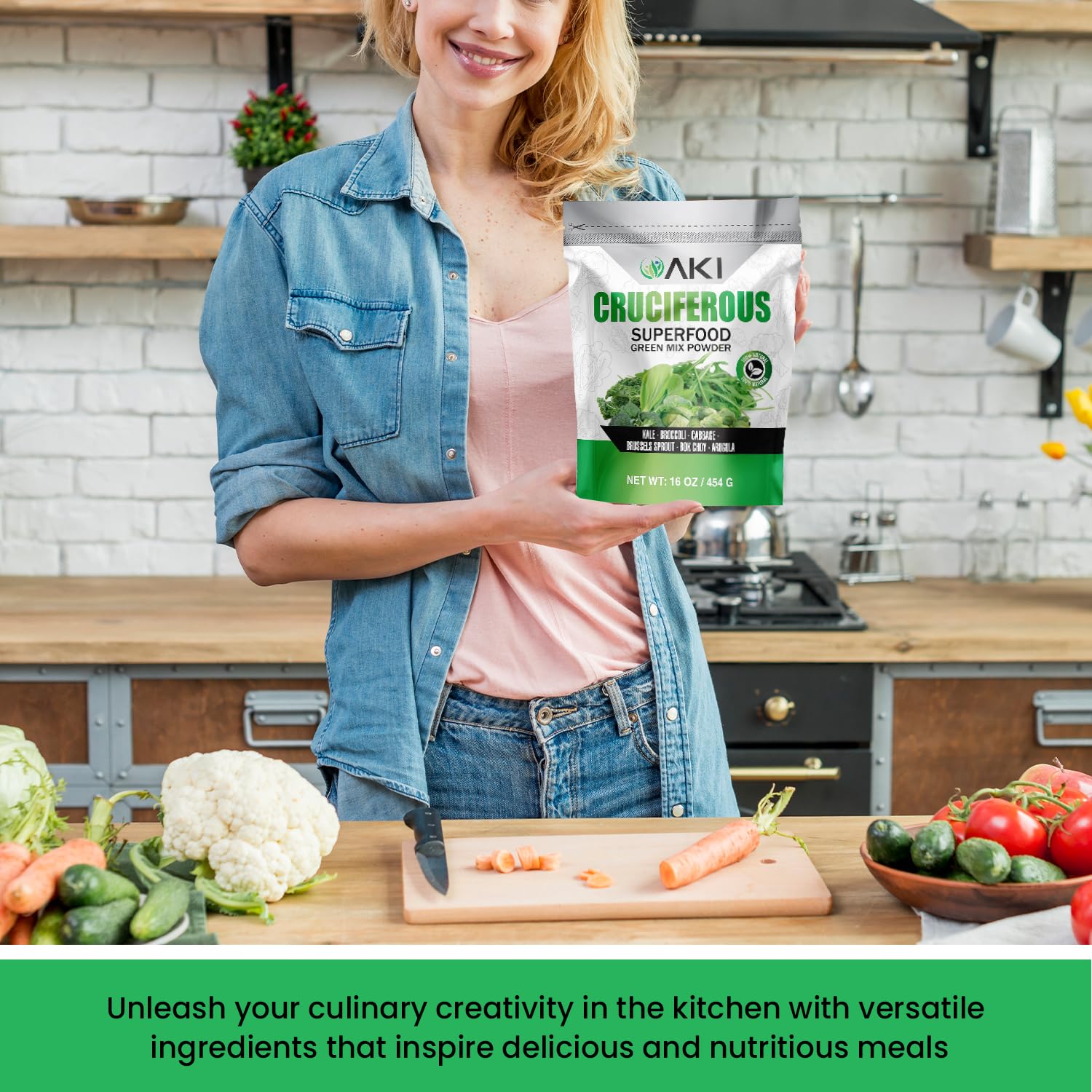 AKI ORGANIC Smoothie poudre vert: boost rapide d'énergie