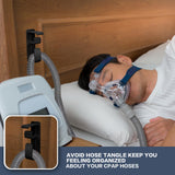 AkioPey organisation-tuyau CPAP: espace nocturne plus net et ordonné.
