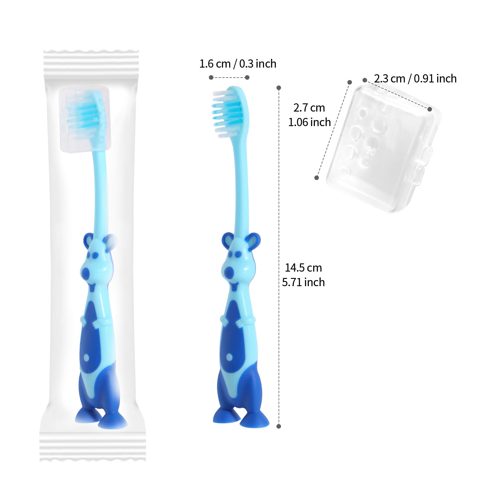 Akulgaci brosse enfant kangourou bleue, ventouse intégrée