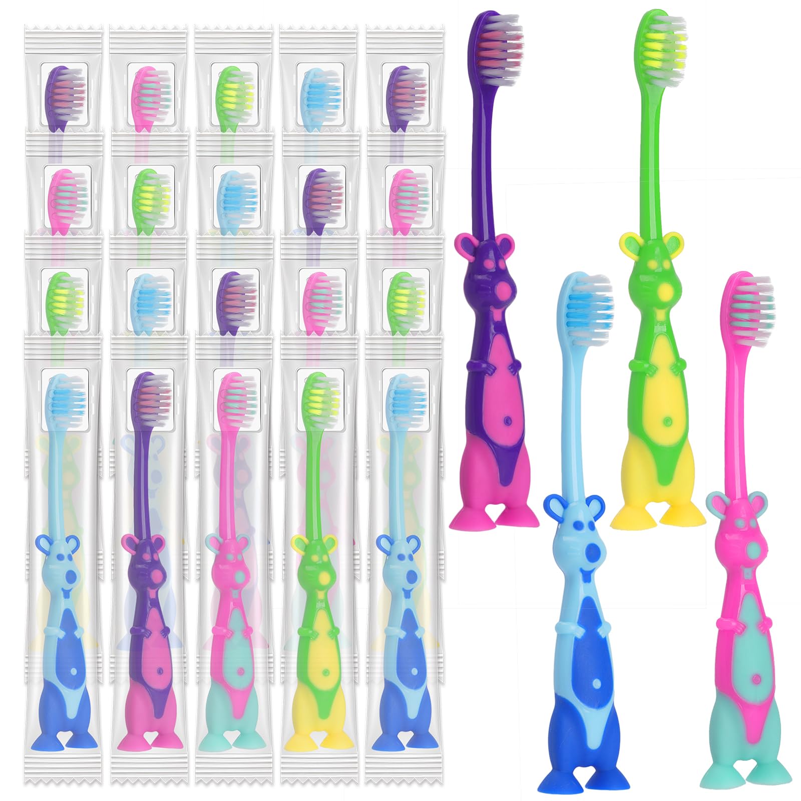 Brosse Akulgaci pour enfant avec design kangourou coloré, rend le brossage ludique.