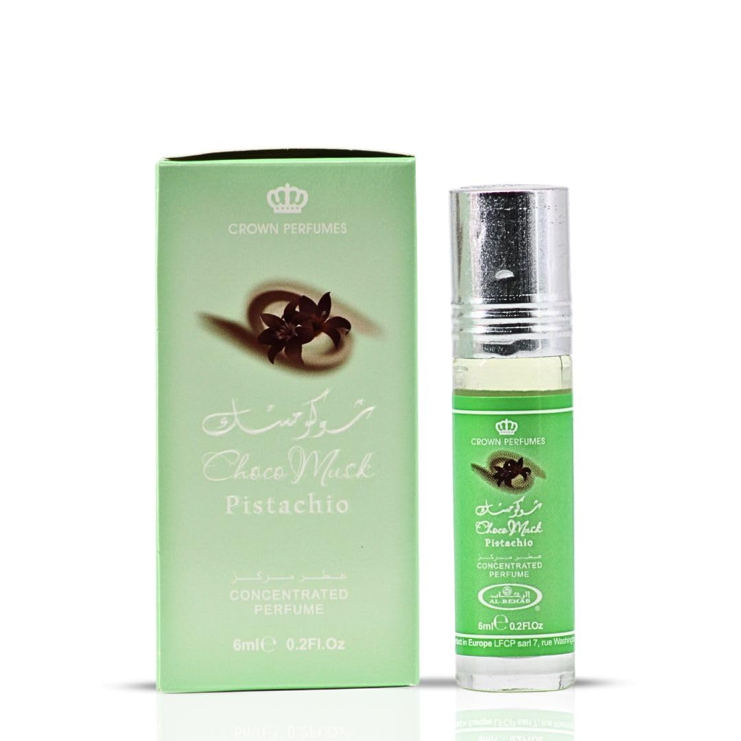 Al-Rehab Choco Musk Pistachio – ouverture pistache et musc pour une fraîcheur gourmande.