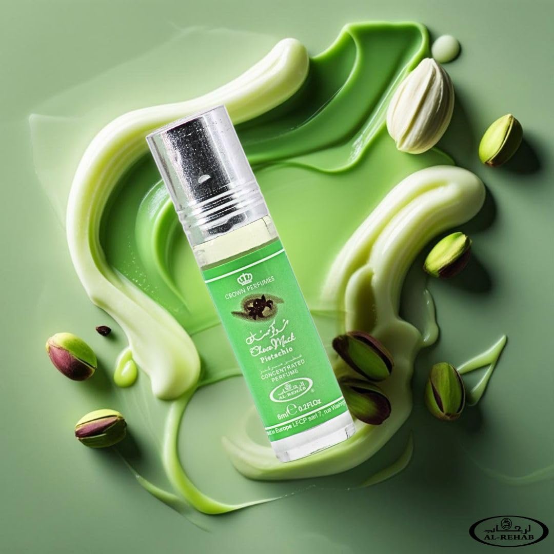 Al-Rehab Choco Musk Pistachio – parfait pour un port quotidien et un rituel olfactif.
