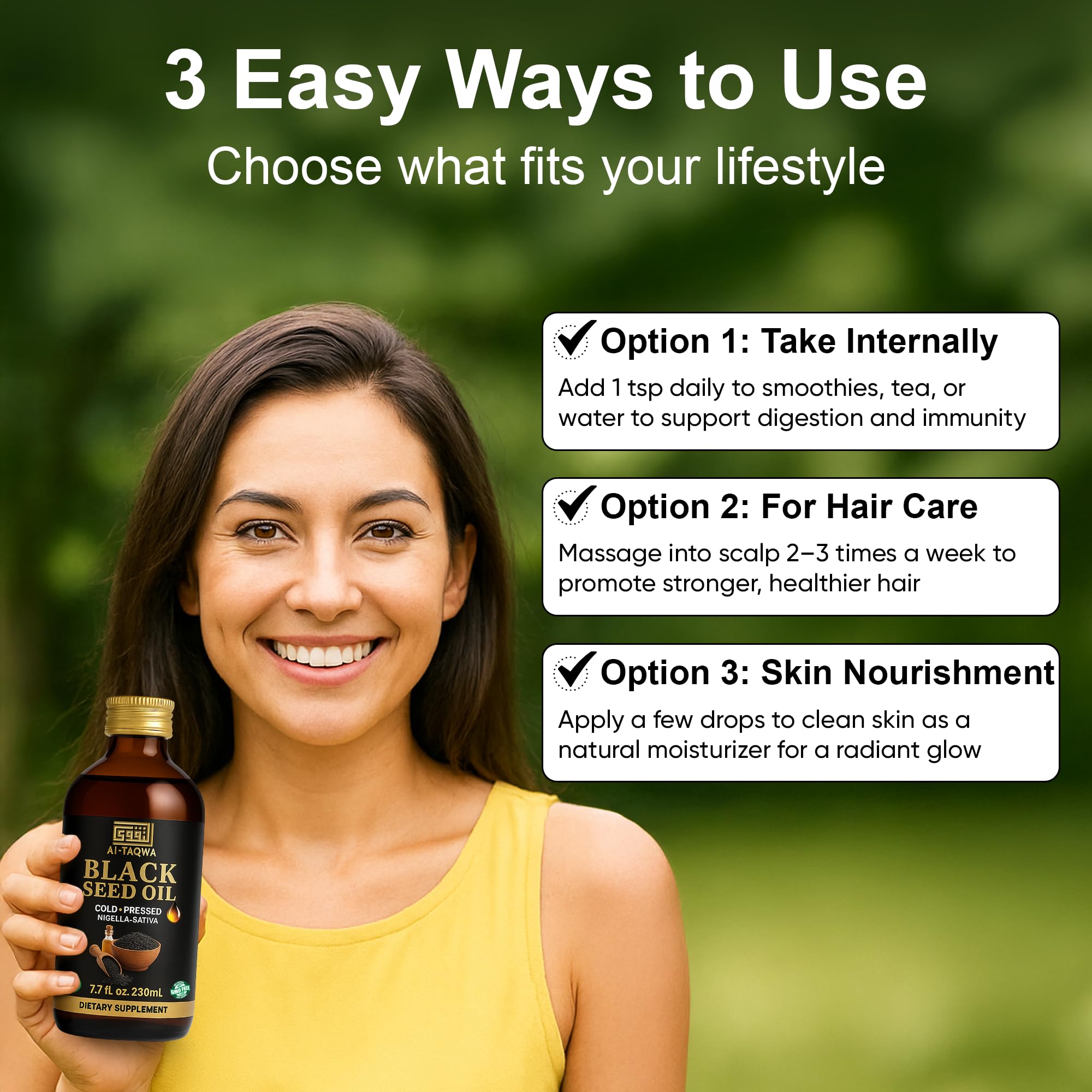 AL-TAQWA soin visage – huile de nigelle pour hydratation naturelle.