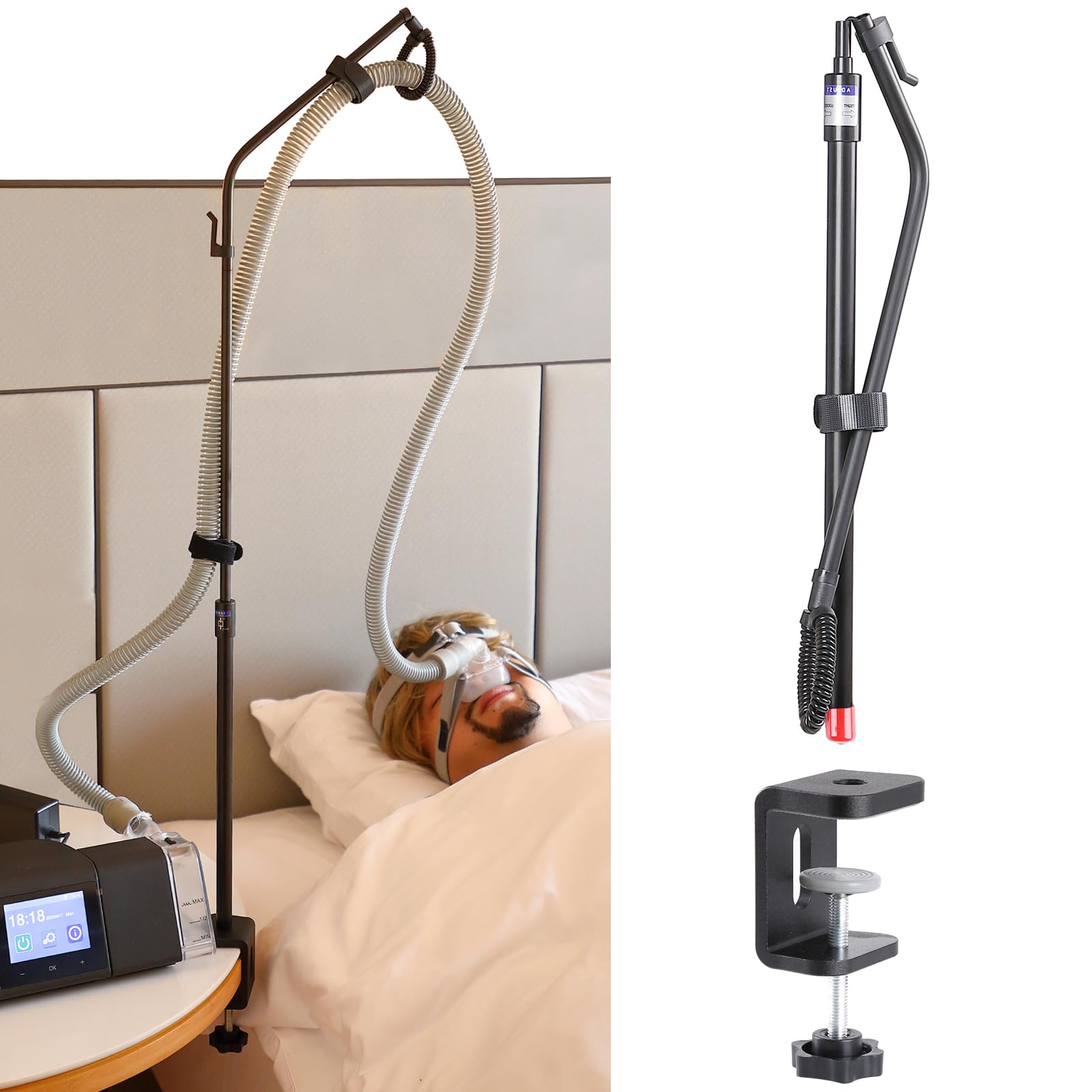 ALADUSA CPAP Tuyau: support anti-entortillement pour une nuit sans nœuds.