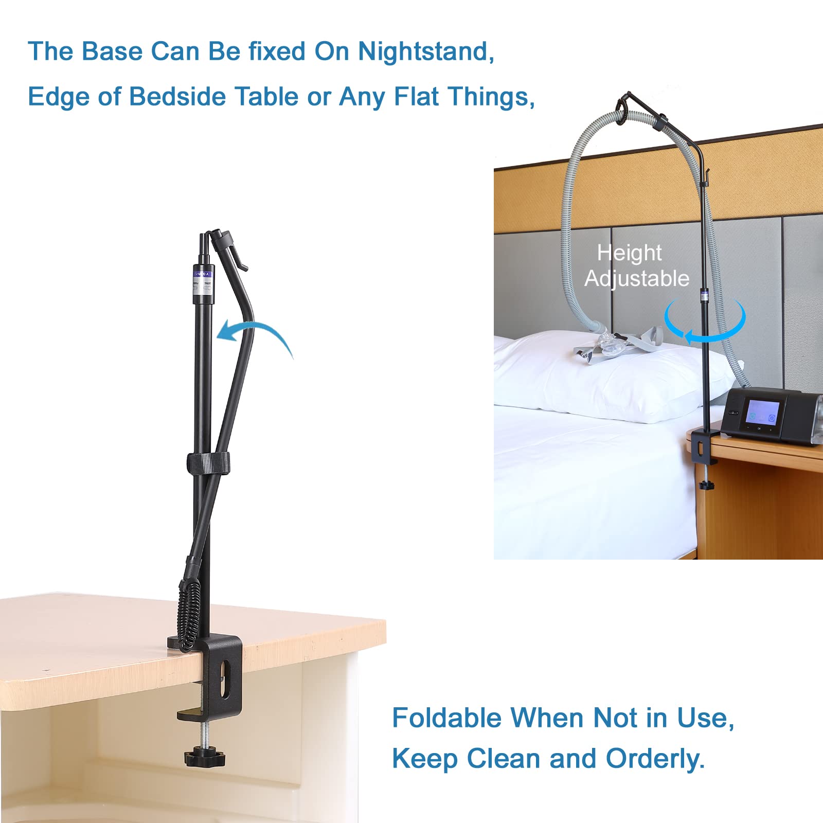 ALADUSA CPAP Tuyau: support rotatif pour orientation facile pendant le sommeil.