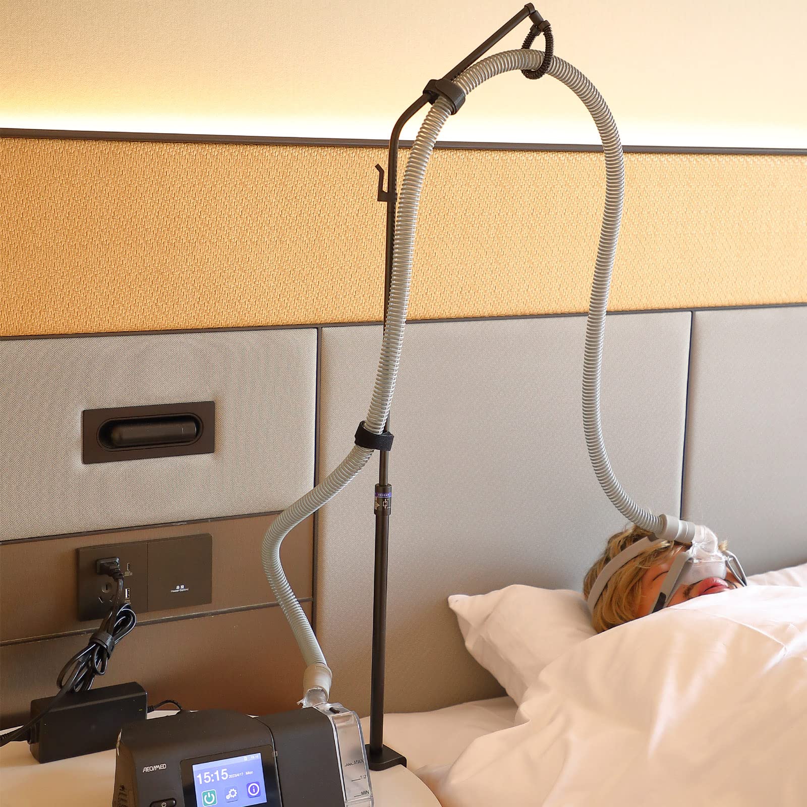 ALADUSA Support portable CPAP: solution de voyage légère pour tuyau.