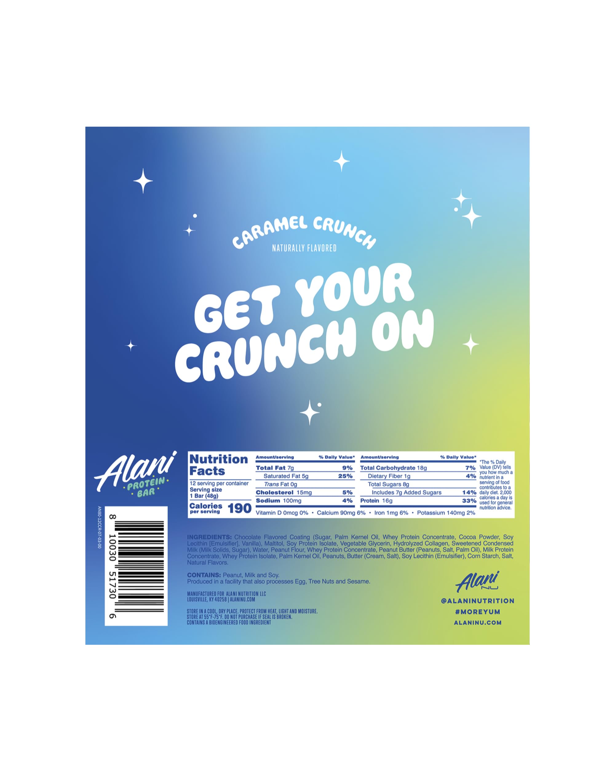 Barre protéinée Alani Nu Caramel Crunch – centre caramel fondant, plaisir gourmand