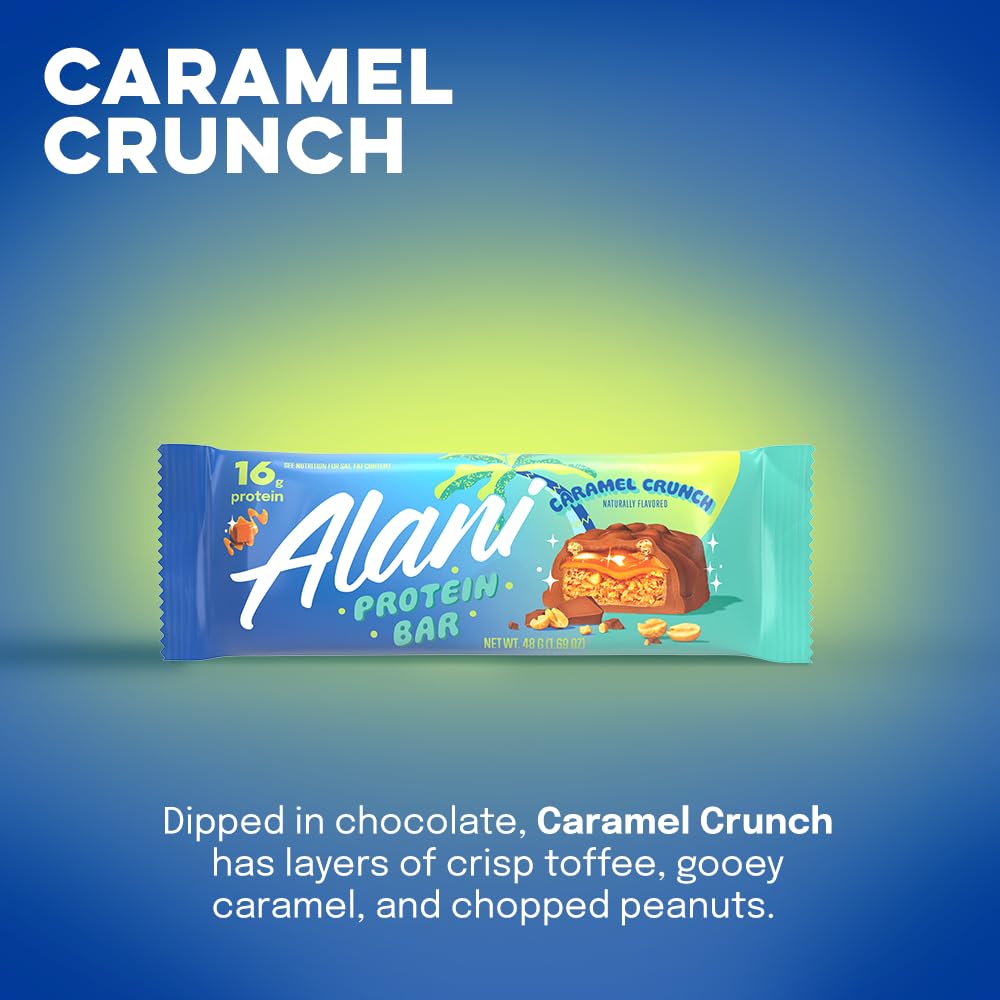 Barre sans gluten Alani Nu Caramel Crunch – en-cas post-entraînement avec peu de sucre