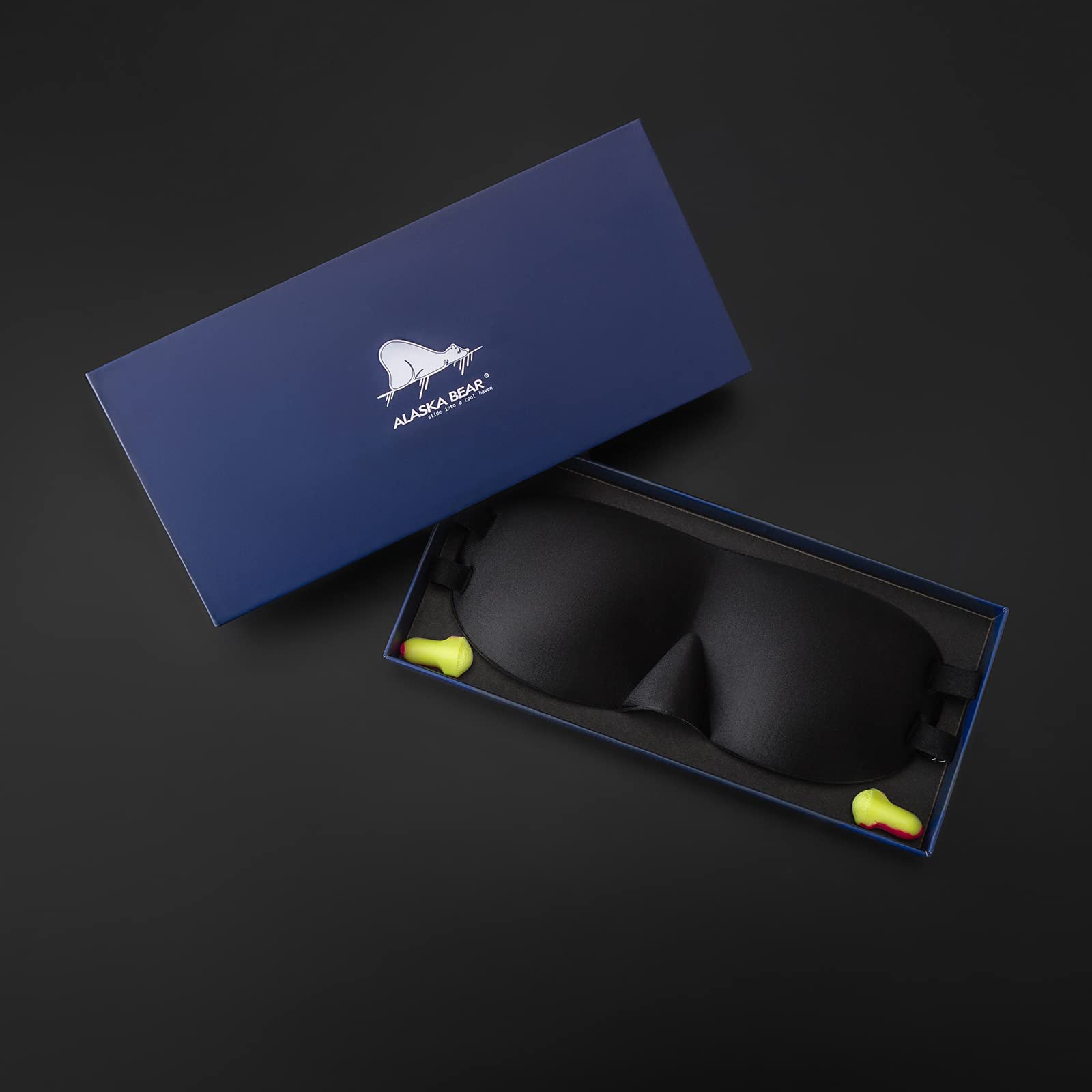 ALASKA BEAR masque-dormir-usage-voyage: idéal lors de voyages en avion ou train.