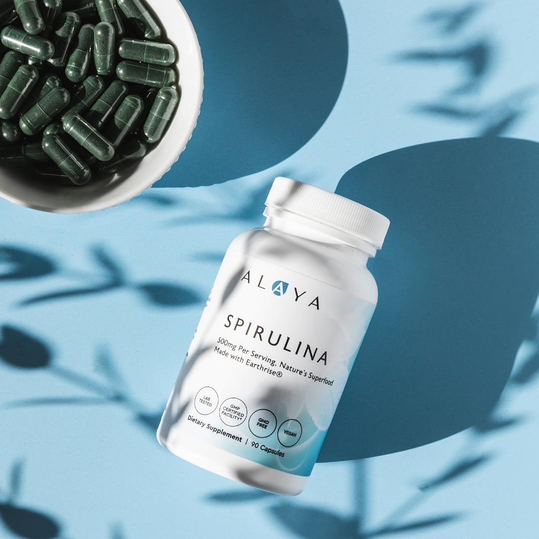 Spiruline Alaya Naturals sans additifs, sans OGM et végan.
