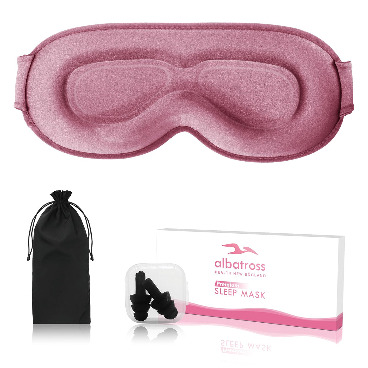 Masque yeux Albatross Health New England pour dormeur latéral avec contour 3D.