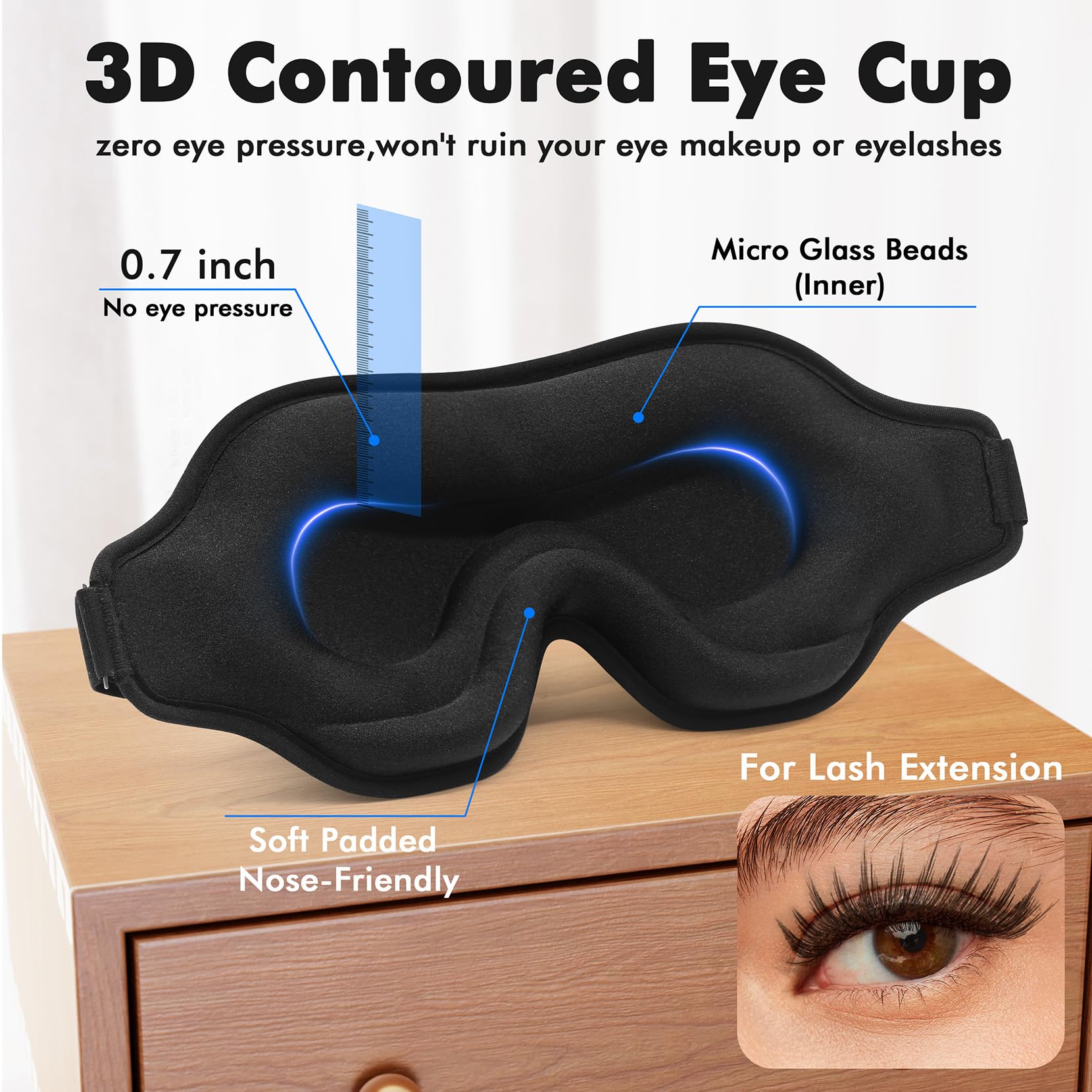 Masque Albatross Yeux: blocage lumière complet sans pression sur le visage.