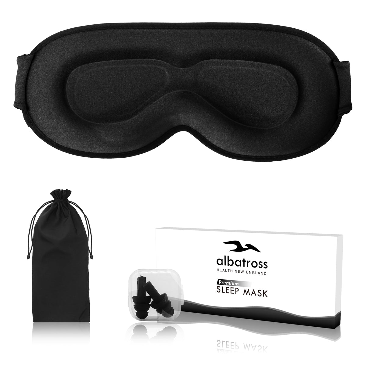 Albatross Sommeil Masque Yeux 3D Contours – blocage lumineux pour sommeil profond.