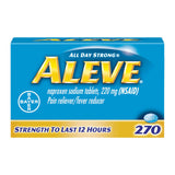 Aleve caplets dans la bouteille, facilité d'utilisation et dosage pratique.