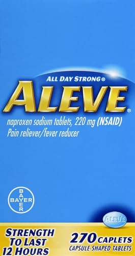 Caplets Aleve 220 mg, action pouvant durer jusqu'à douze heures.
