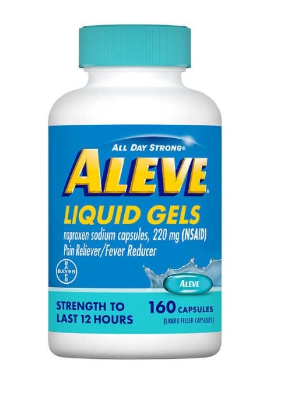Gels liquides Aleve 220 mg, capsules Naproxène, soulagement possible des douleurs et de la fièvre
