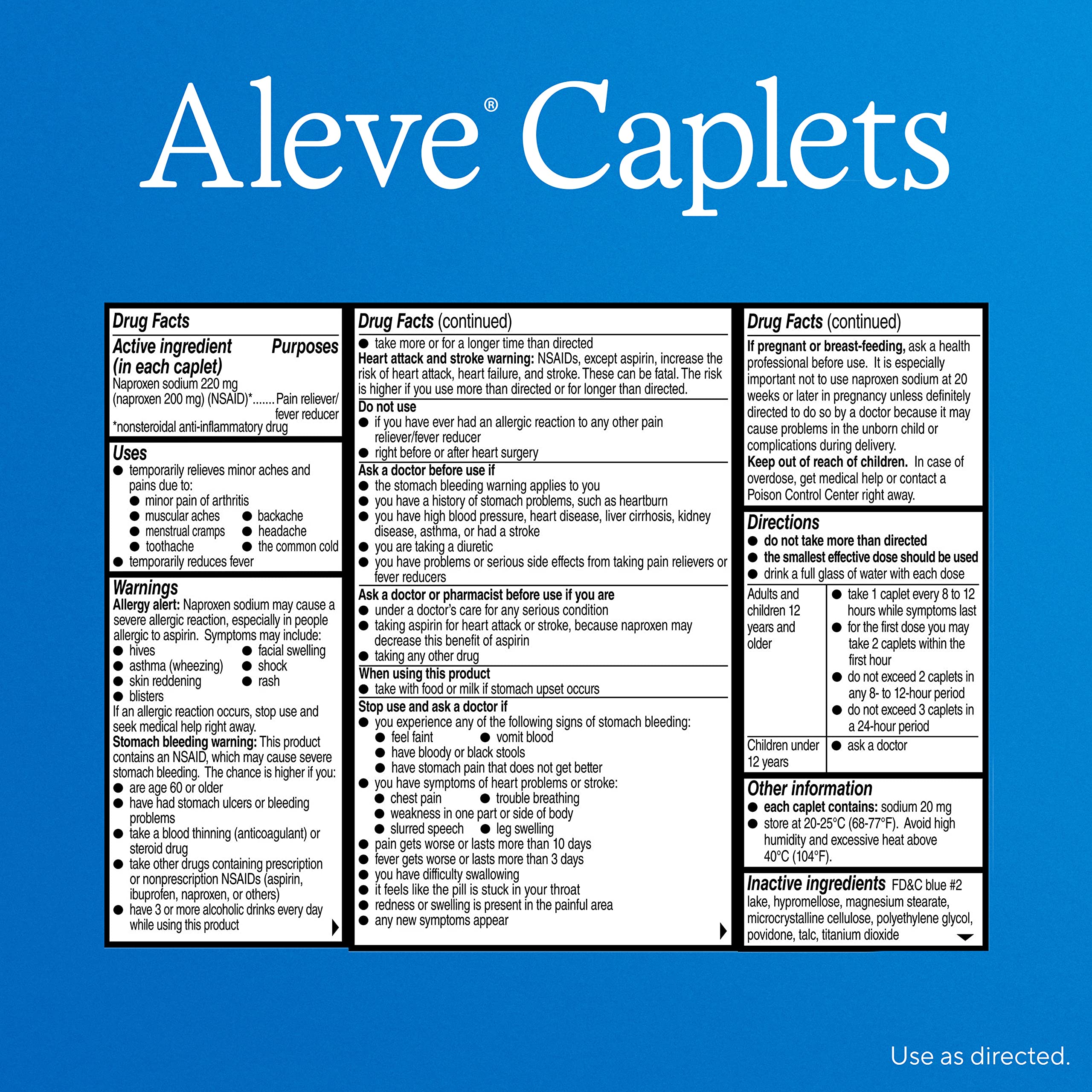 Aleve – prise pratique avec eau.
