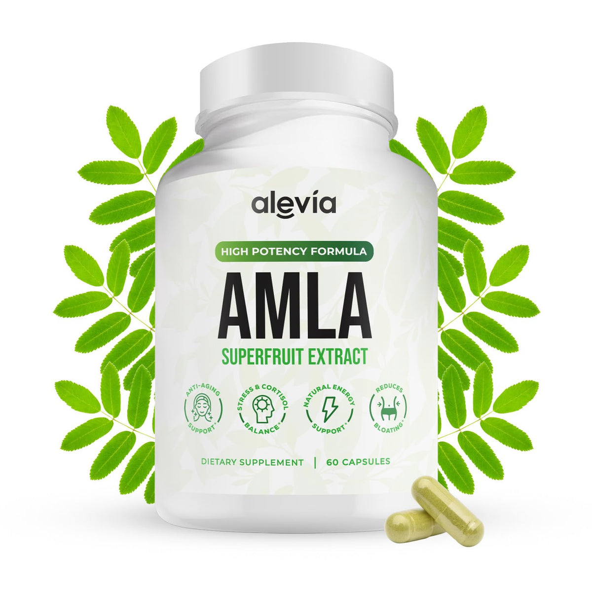 Alevia Amla - bouteille du complément, soutien digestion et énergie naturelle.