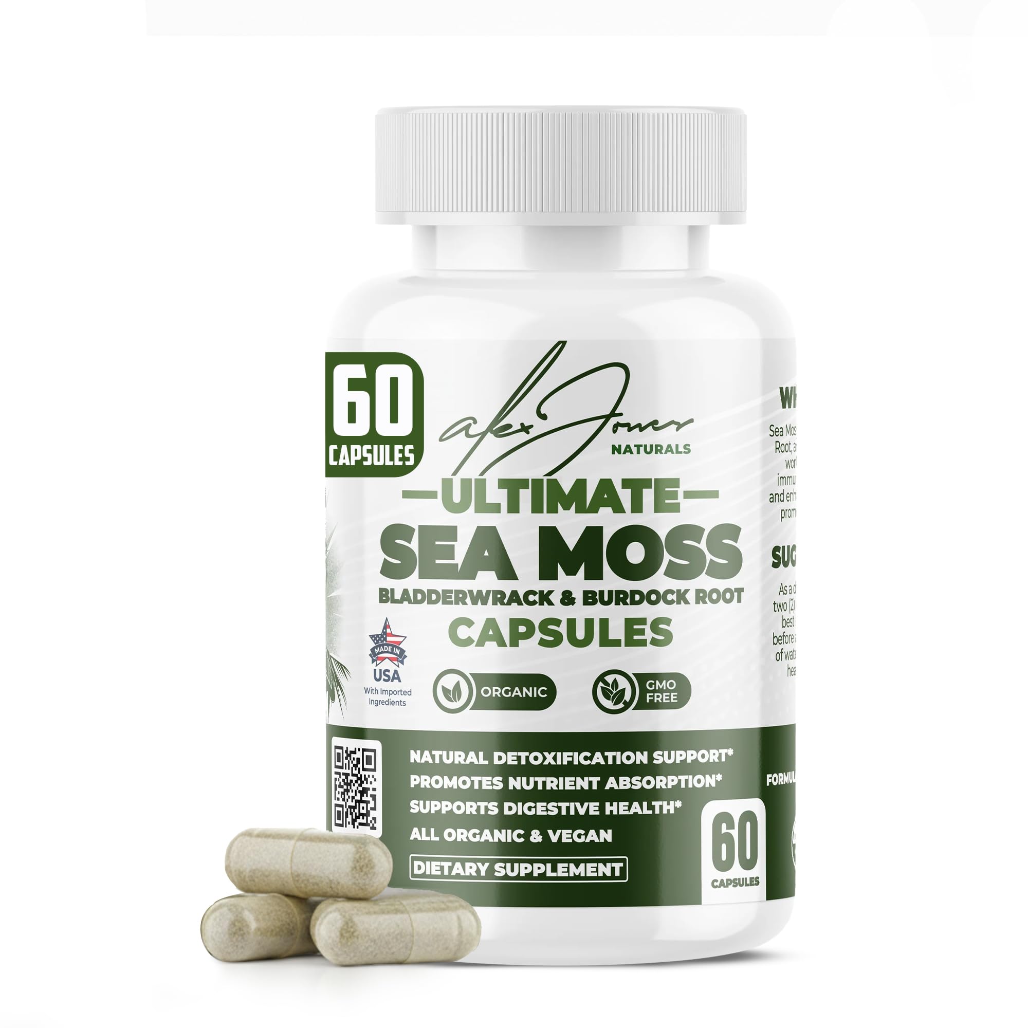 Capsules Alex Jones Naturals en bouteille, énergie potentielle et bien-être