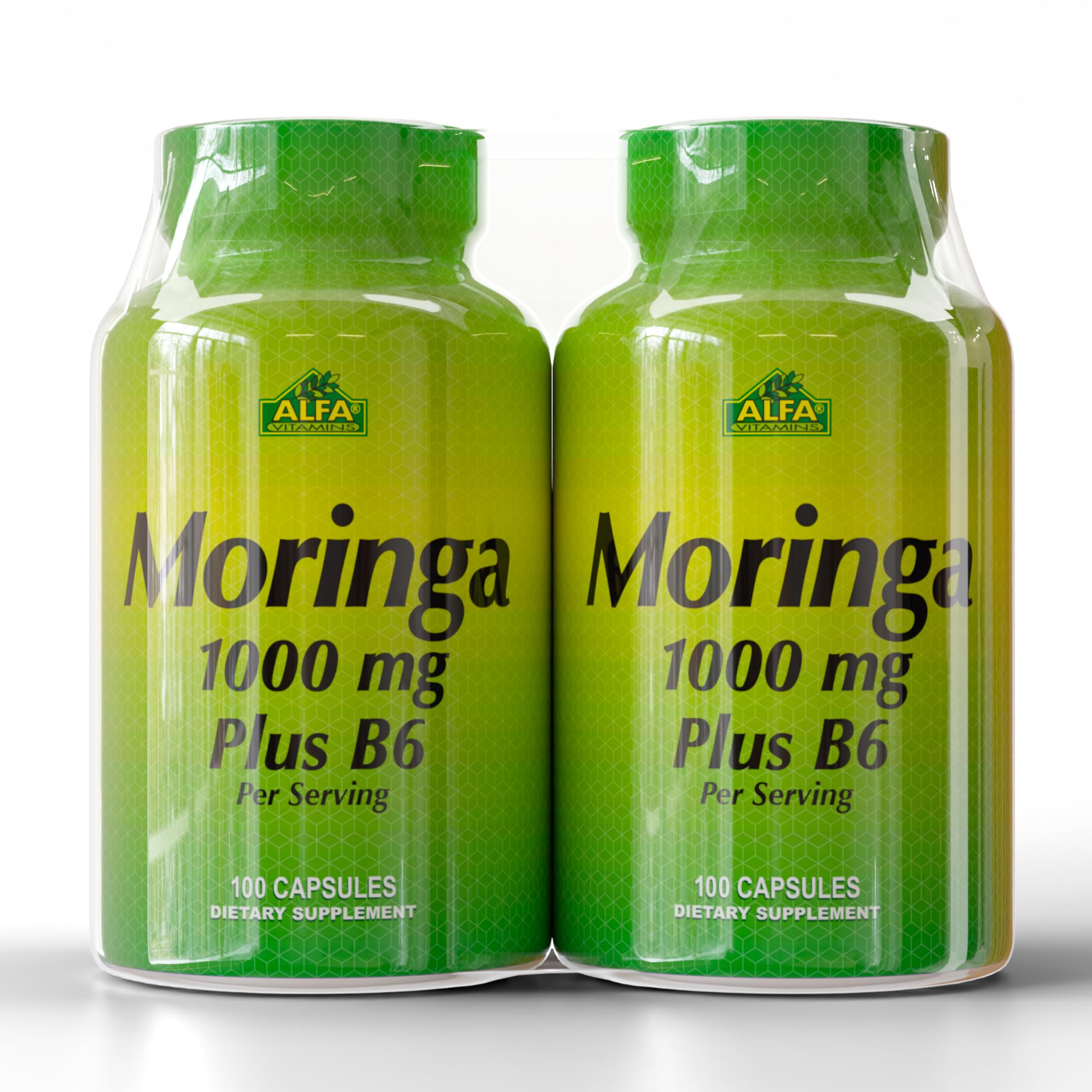 ALFA VITAMINS Moringa : bouteille et étiquette, soutien potentiel à l'énergie quotidienne.