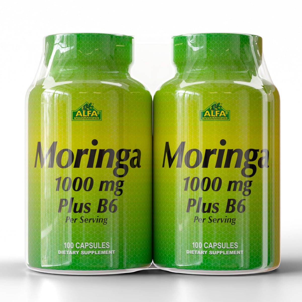ALFA VITAMINS Moringa : bouteille et étiquette, soutien potentiel à l'énergie quotidienne.