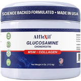 ALFLEXIL Creme glucosamine-chondroitine MSM collagene; tube 4 oz articulations soulagées.