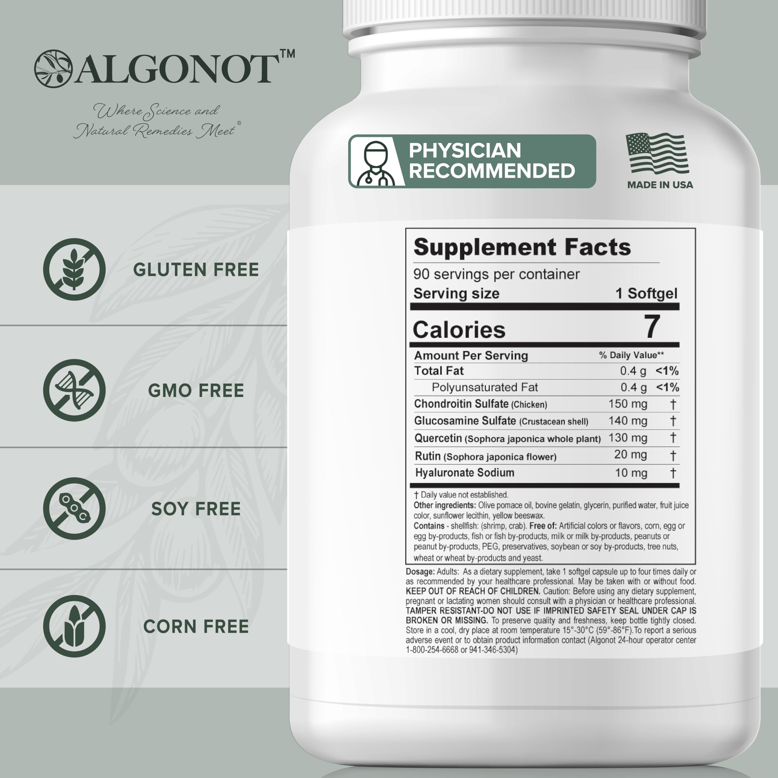 Capsules Algonot CystoProtek faciles à avaler pour un usage quotidien.