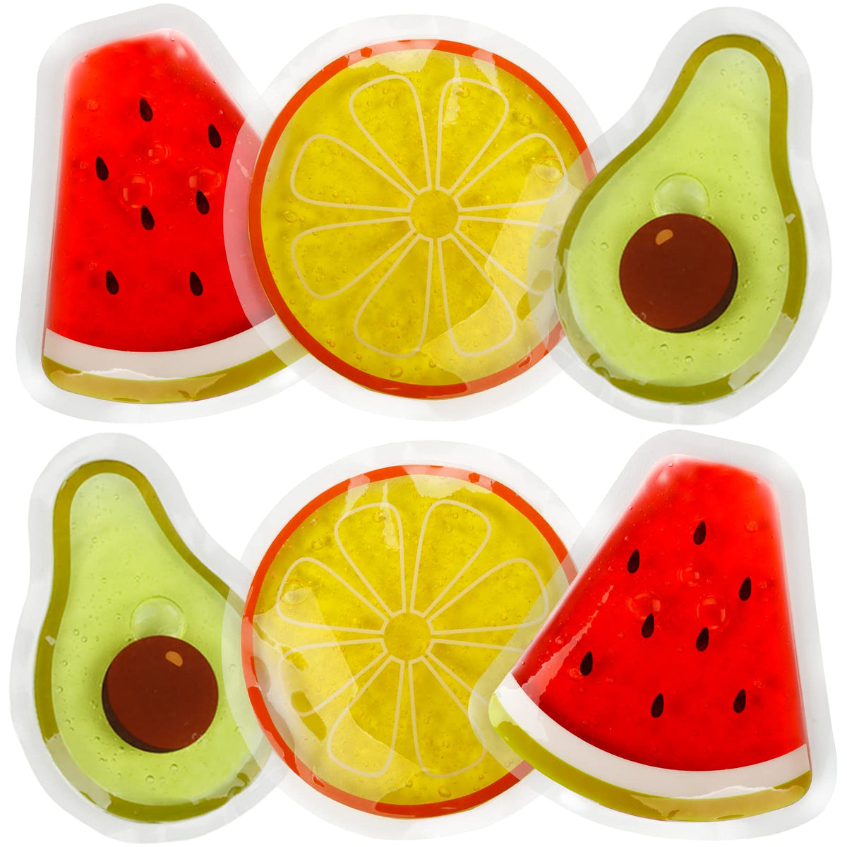 Poche gel AlierGo avocat motif fruit pour douleur légère chez l'enfant.