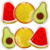 Poche gel AlierGo avocat motif fruit pour douleur légère chez l'enfant.