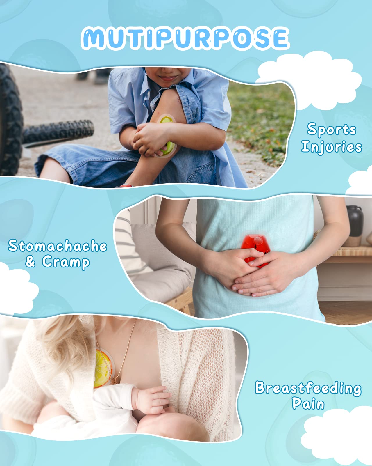 Poche gel AlierGo pastèque motif fruit idéale pour petites blessures et récupération.