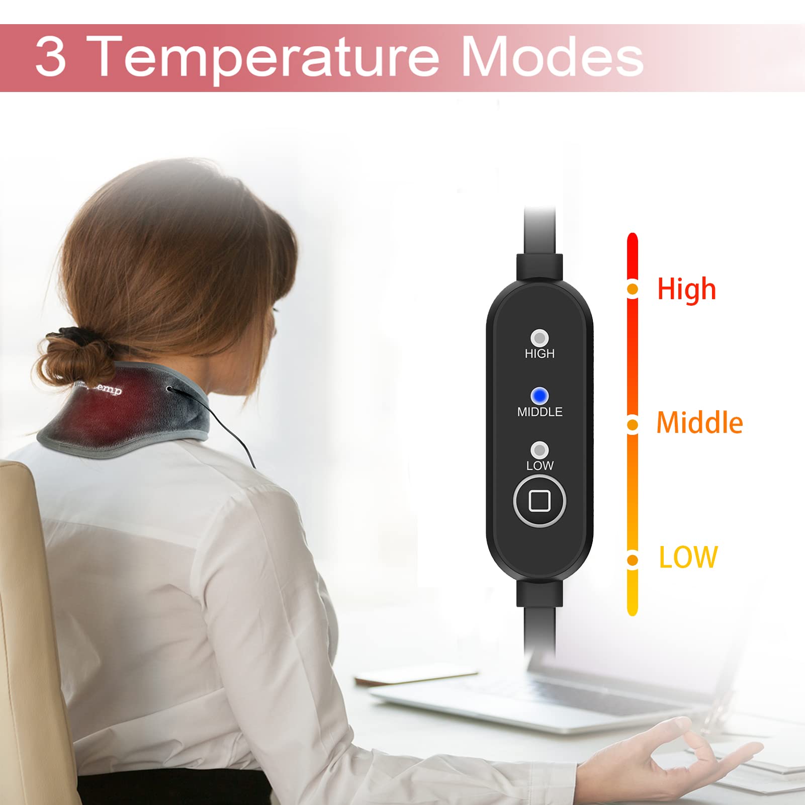 Bandeau AlierGo chauffant alimenté par USB, usage bureau et déplacement.