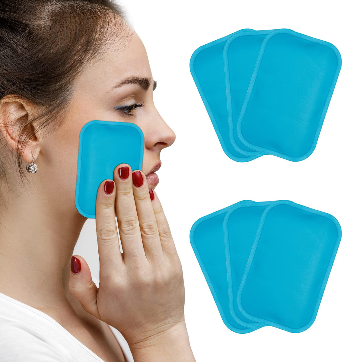 AlierGo packs glace mini-visage 3x4-5, rafraîchissement rapide du visage.