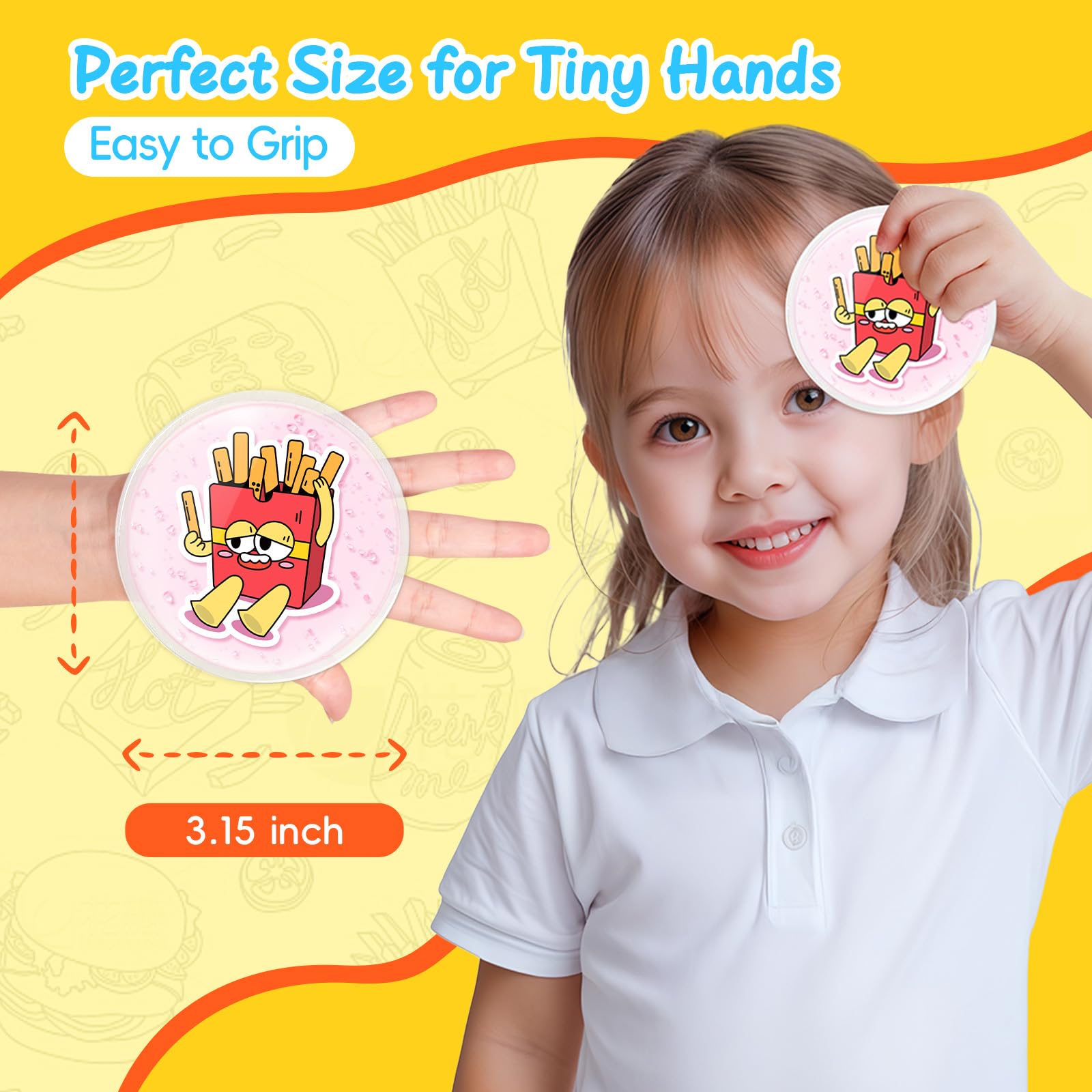 Pochette gel AlierGo enfant motif Burger pour réutilisation pratique à l’école ou à la maison.