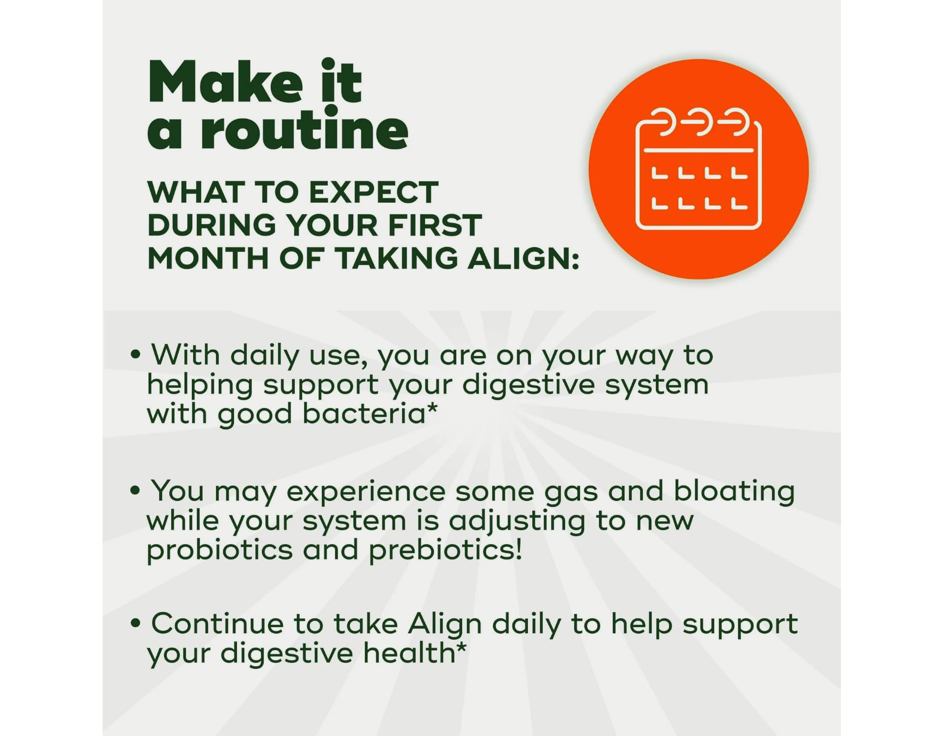 Gommes Align Digestive Health transportables pour voyage.