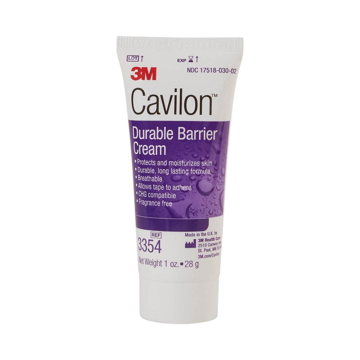 AliMed Cavilon crème protectrice durable sans parfum, tube 1 oz, peau protégée