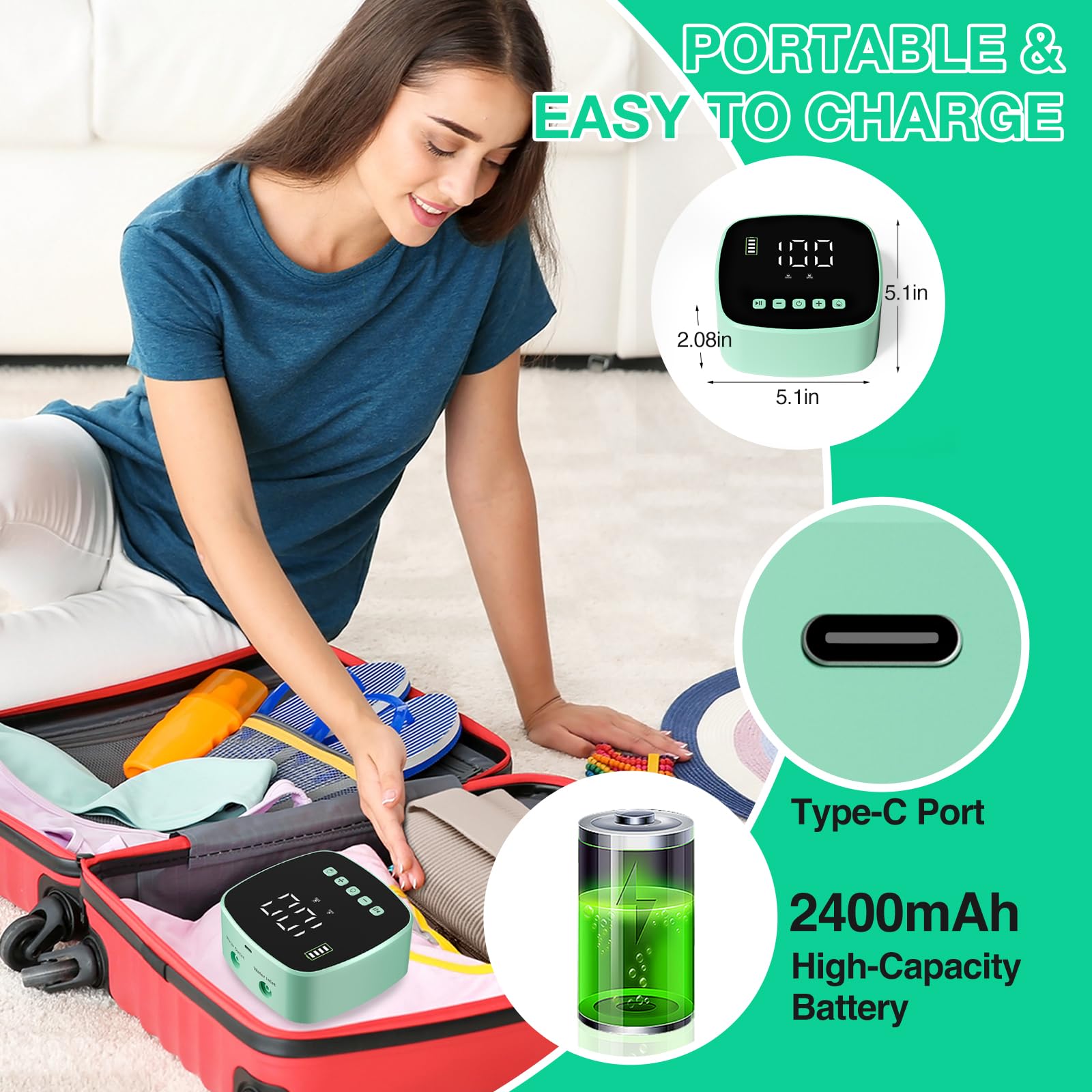 Batterie rechargeable 2400mAh pour autonomie domestique.