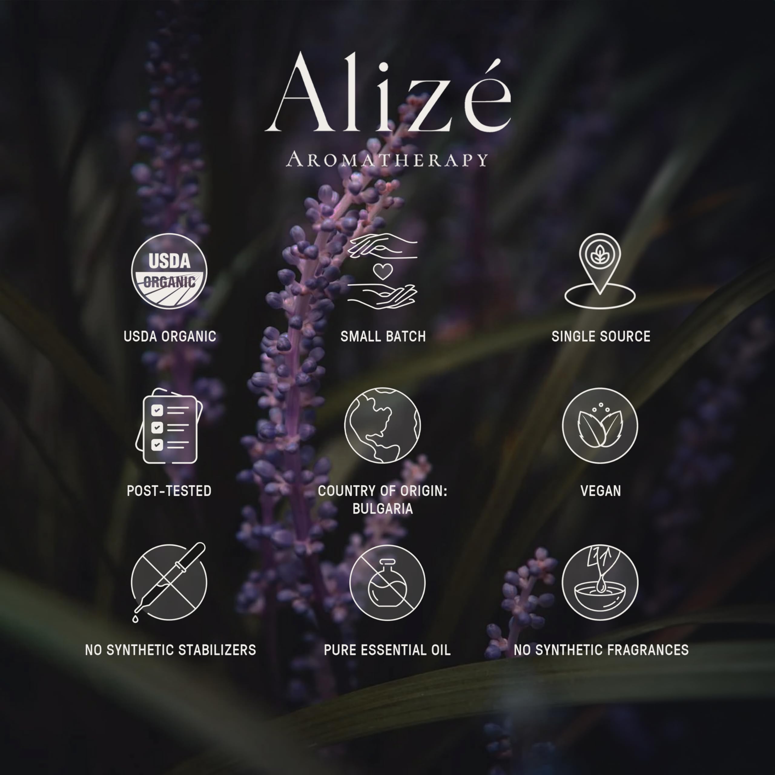 Alizé Aromatherapy diffusion-lavande-ambiance, image d’ambiance sereine et aromatique.